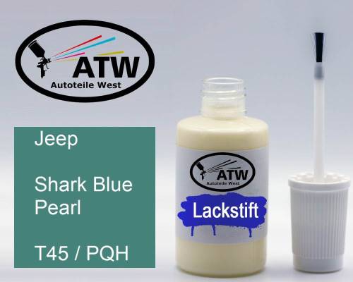 Jeep, Shark Blue Pearl, T45 / PQH: 20ml Lackstift, von ATW Autoteile West.